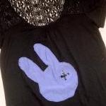 Black Lace Purple Bunny T Shirt For Women